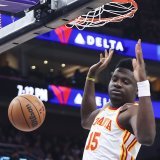 Clint Capela terminera la saison avec Atlanta. KEYSTONE/AP/Rob Gray